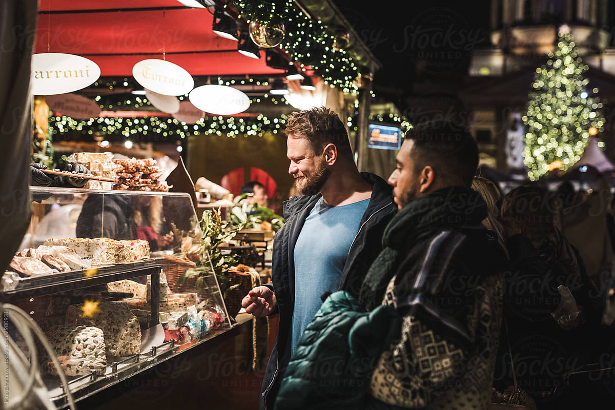 Two guys on a Christmas Market