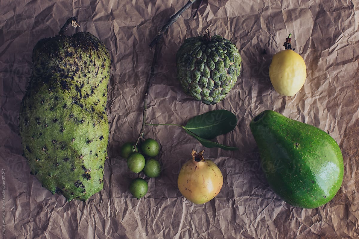 Collection of various tropical fruits