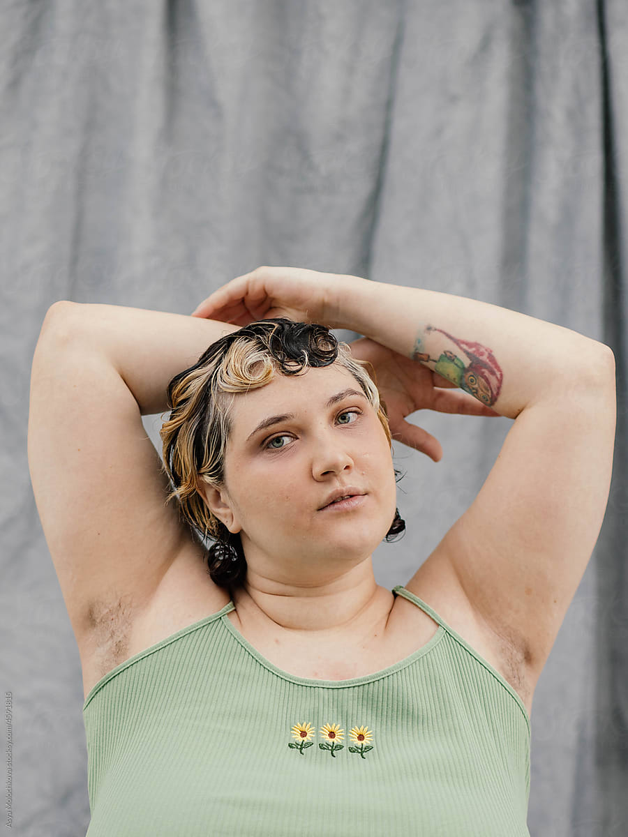Natural Young Woman With Hairy Armpits by Stocksy Contributor Asya  Molochkova - Stocksy