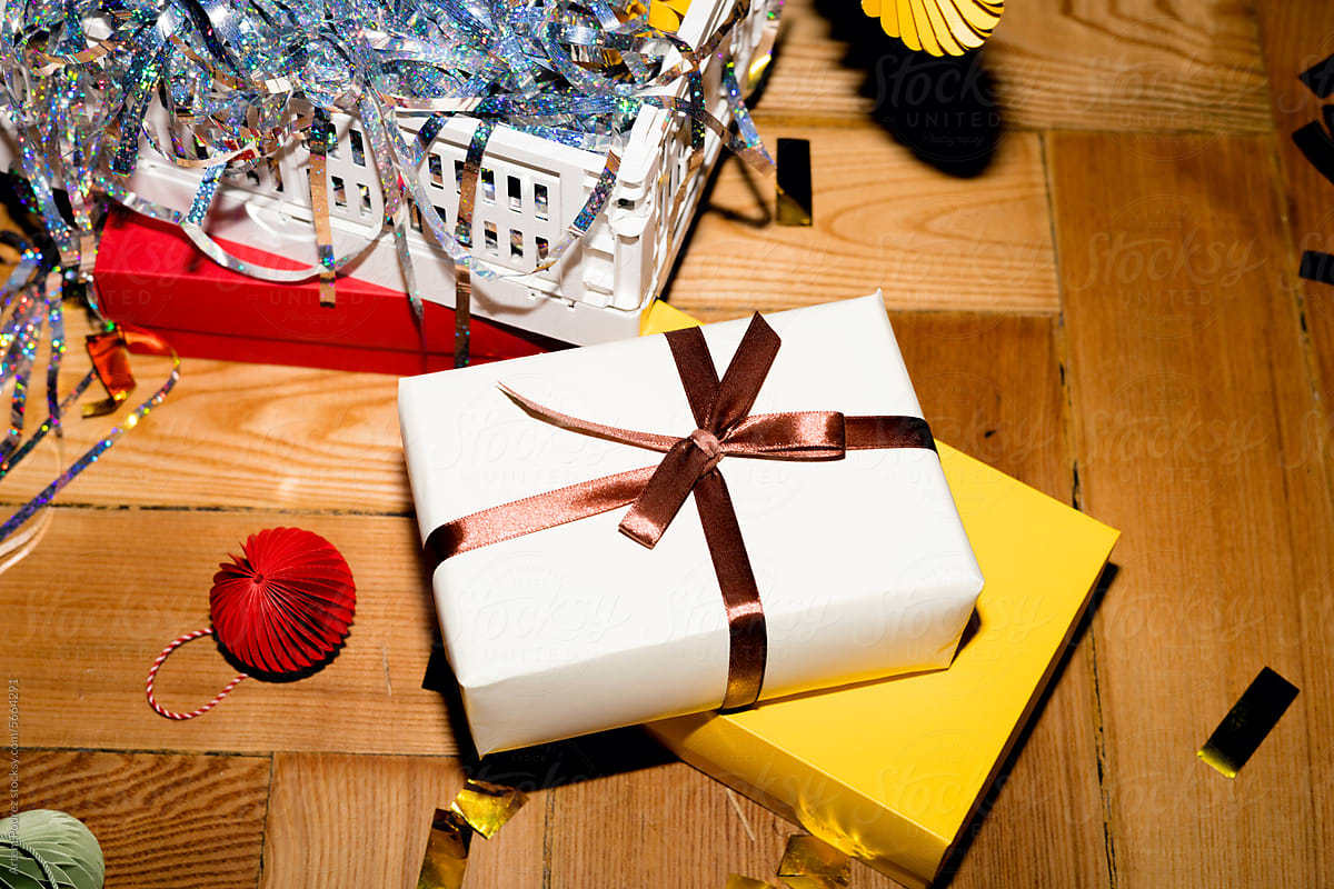 New Year\'s party mood. gifts under the Christmas tree