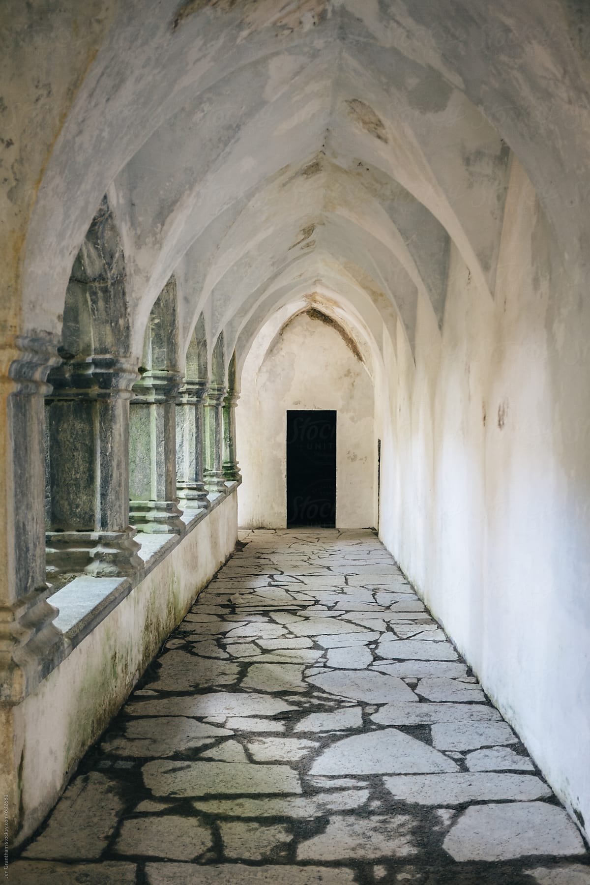 A hallway in the ruins of Muckross Abbey