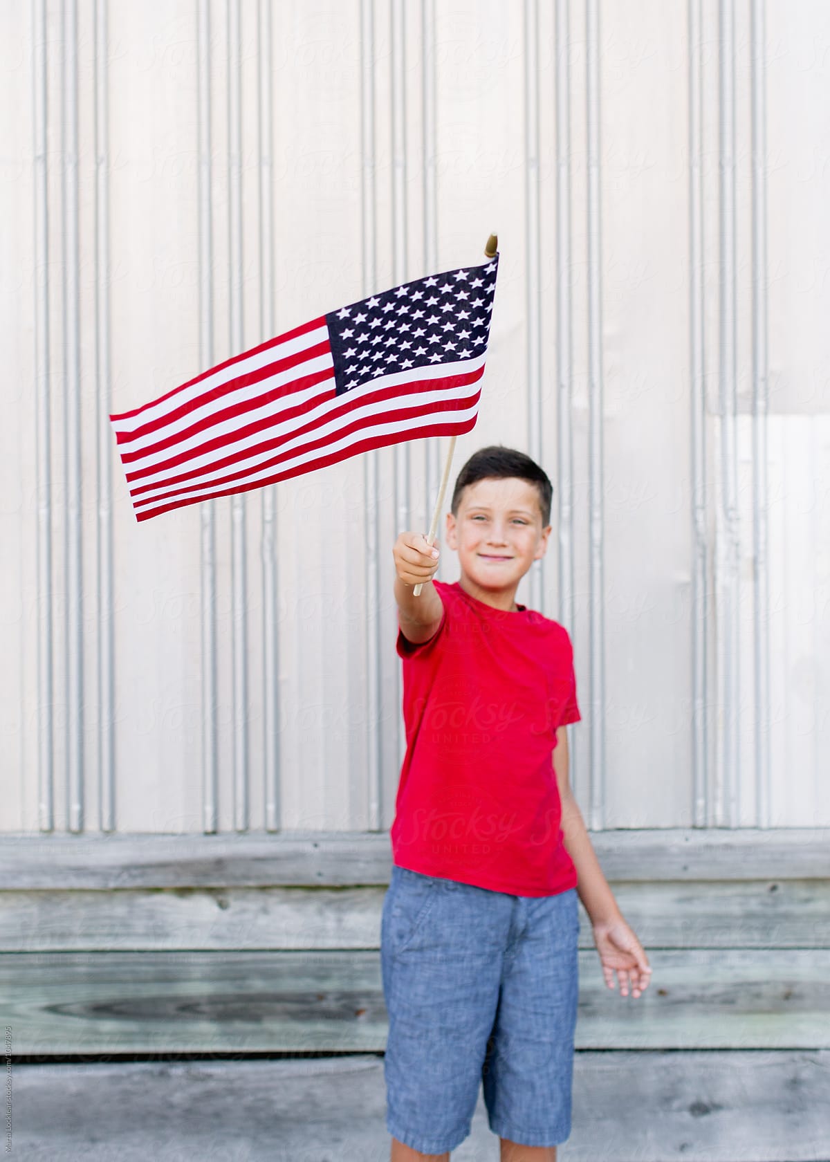 Boy Celebrating a Patriotic Holiday