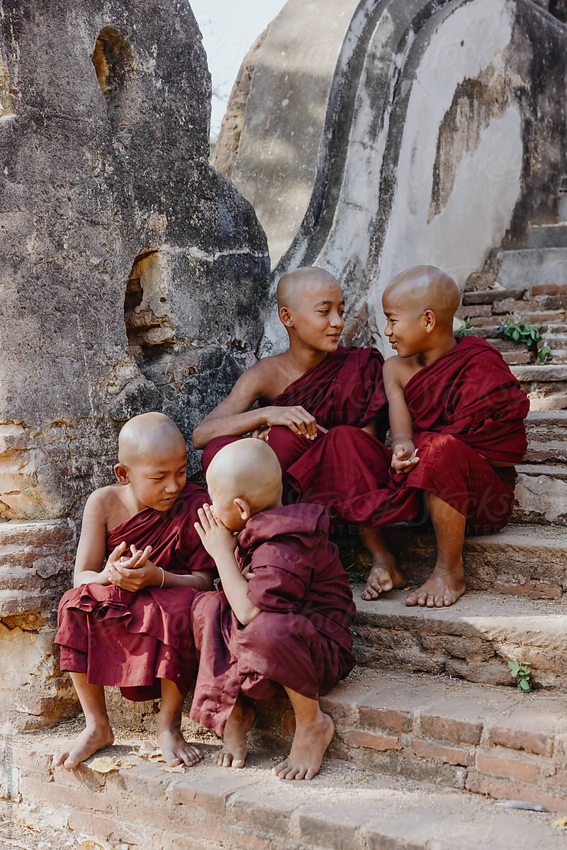 Young monks in conversation