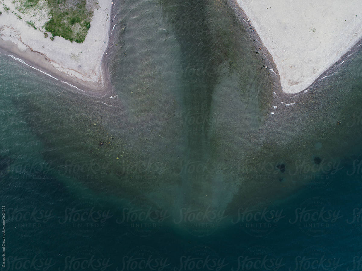 River mouth from drone