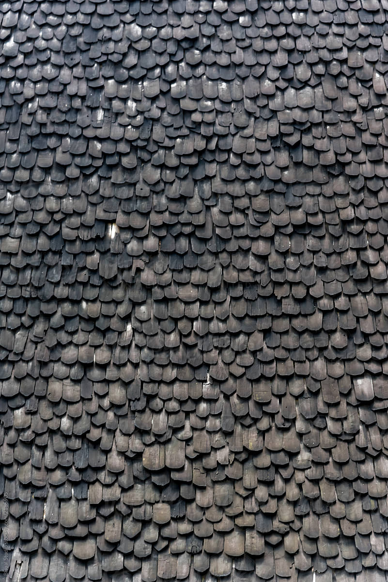 Wood tiles of old roof
