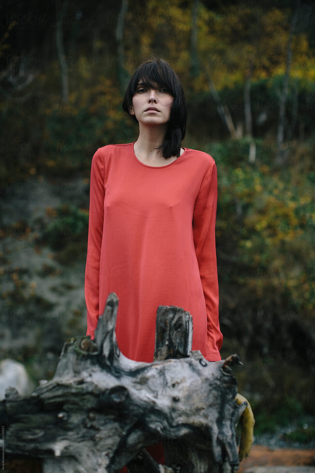 A Portrait Of A Woman In A Red Dress By Stocksy Contributor A Model