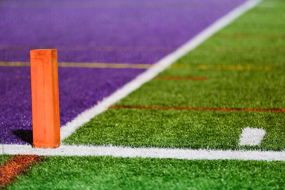 End Zone Marker In American Football Field by Stocksy Contributor