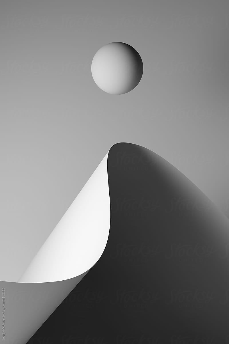 Abstract conceptual white shapes