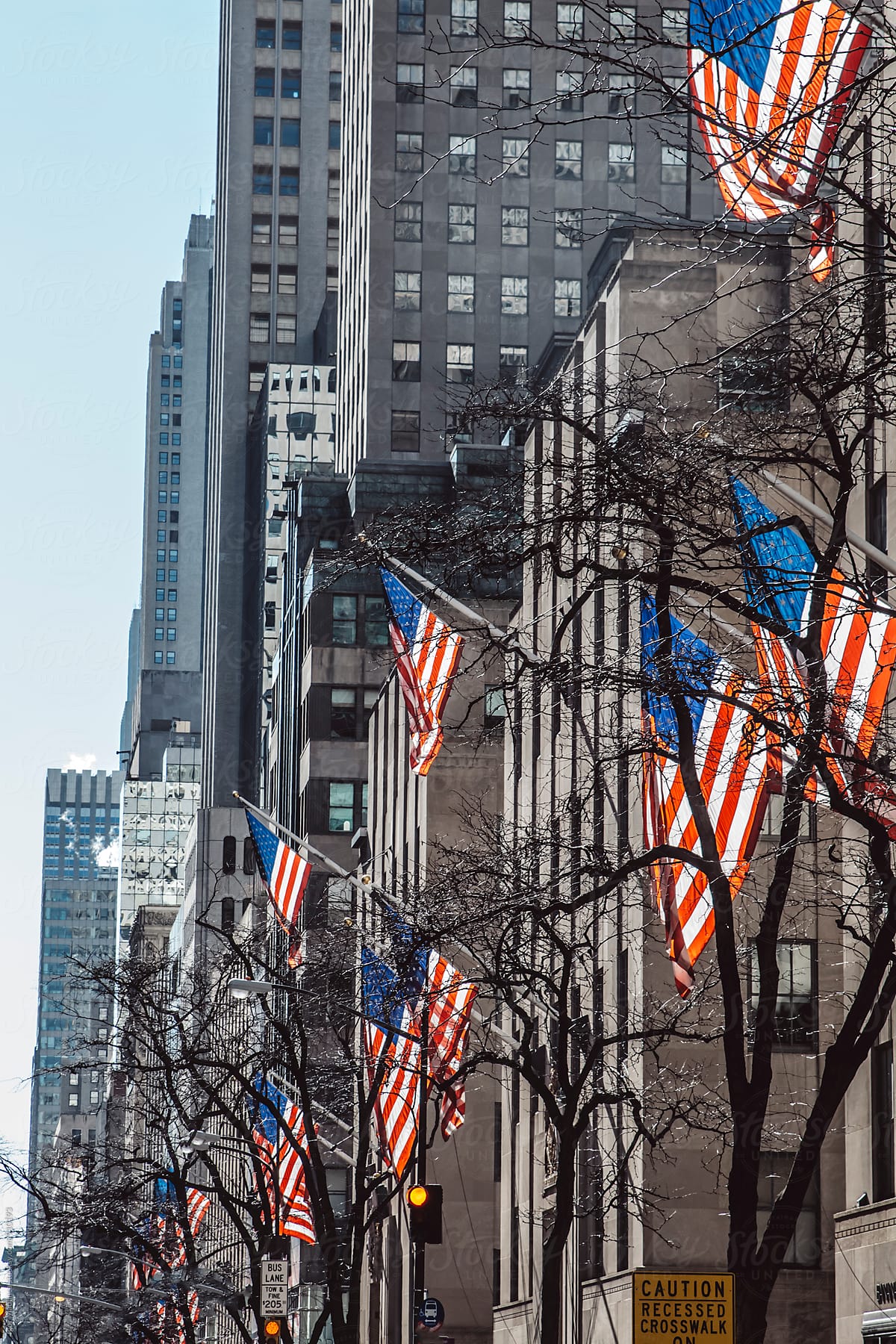 New York streets, the American flags, freedom