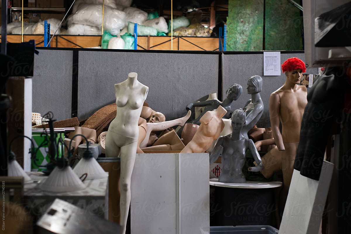 manneqins at the recycle centre
