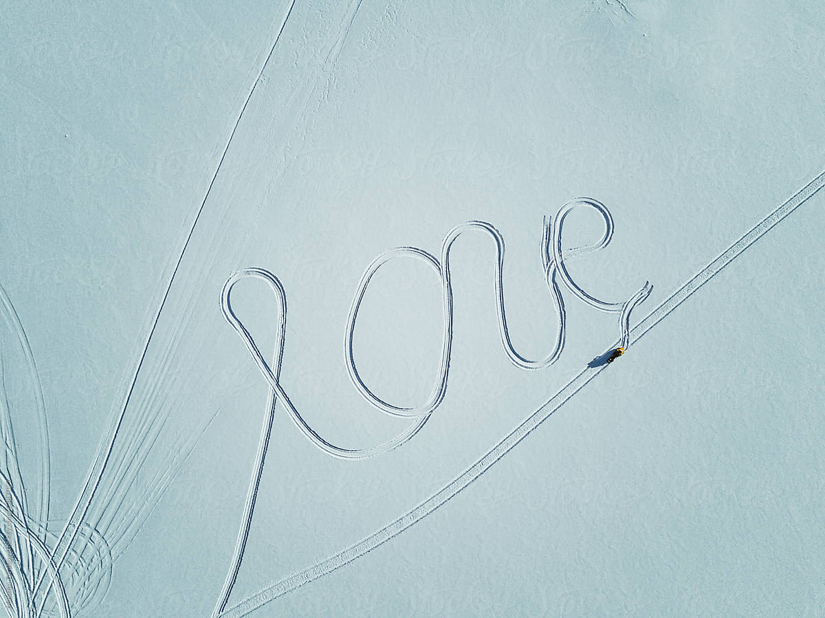 Love written on snow