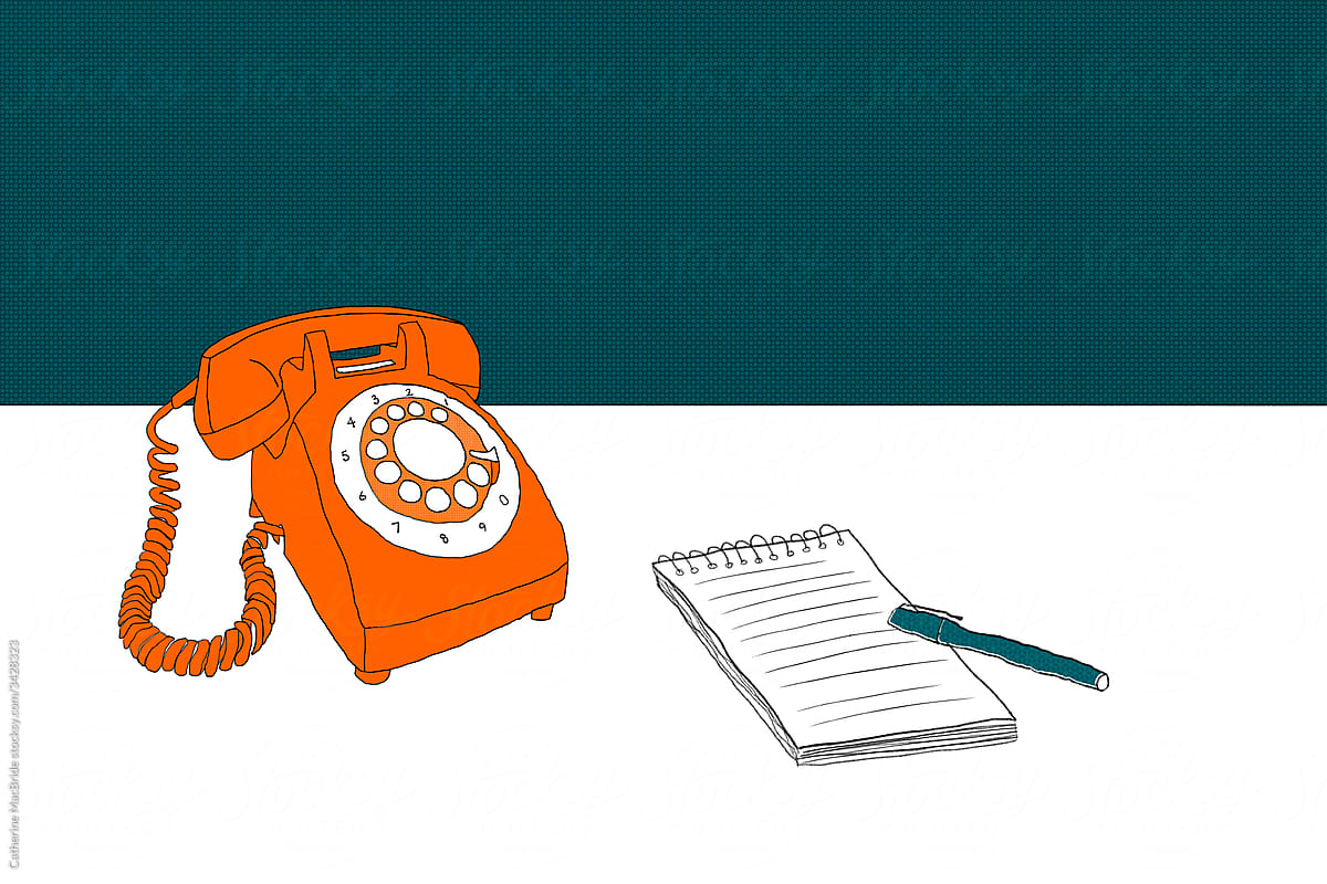 Call Me! an illustration of a retro phone