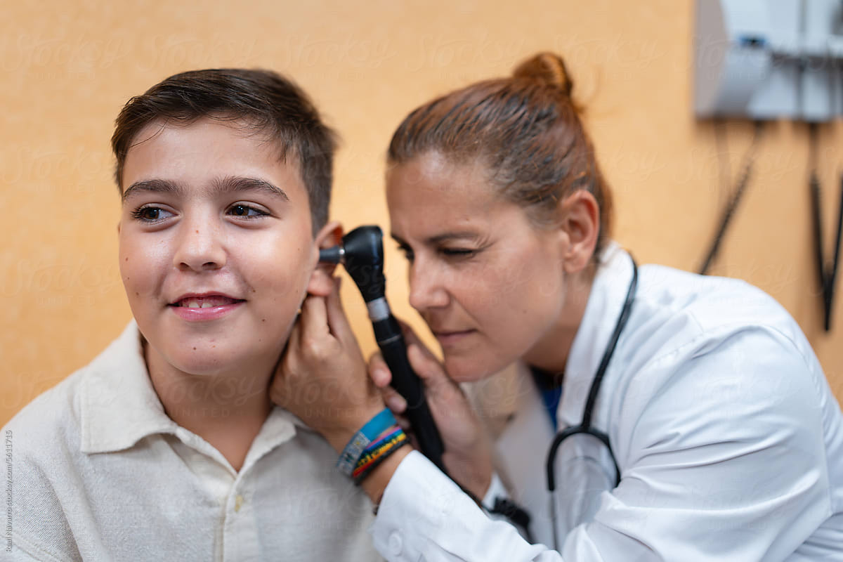 Doctor attending to a child