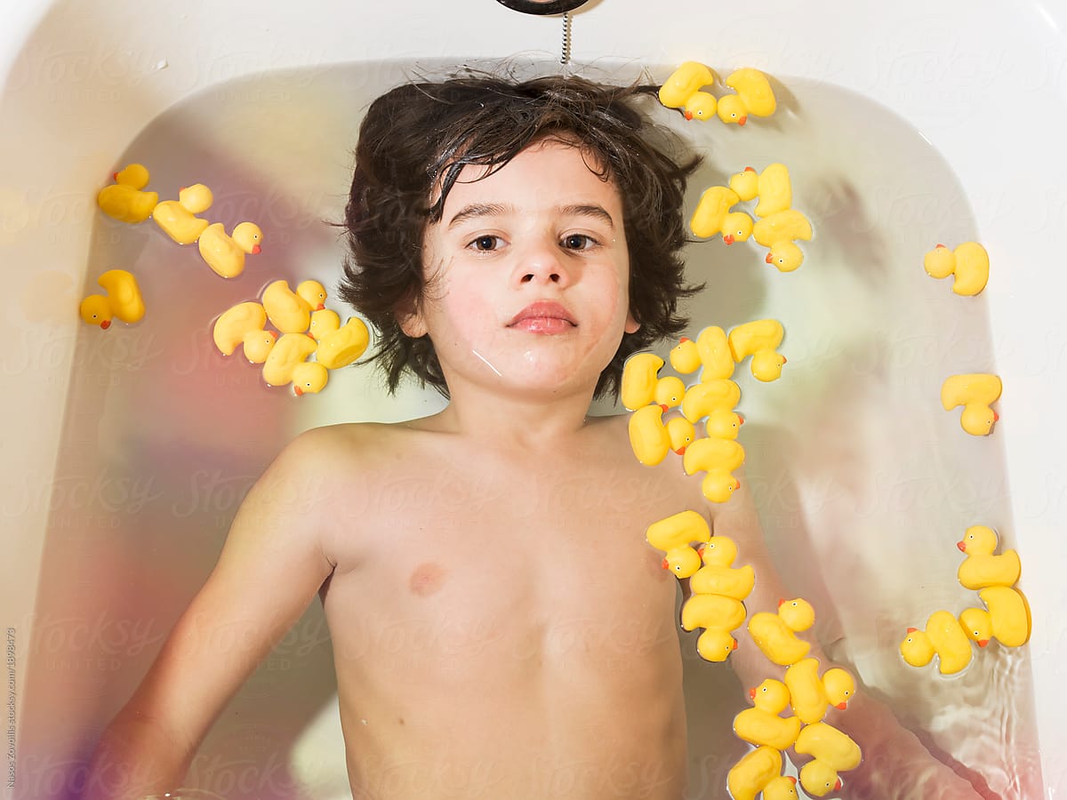  7 Year Old Boy In The Bath Del Colaborador De Stocksy Nasos Zovoilis 