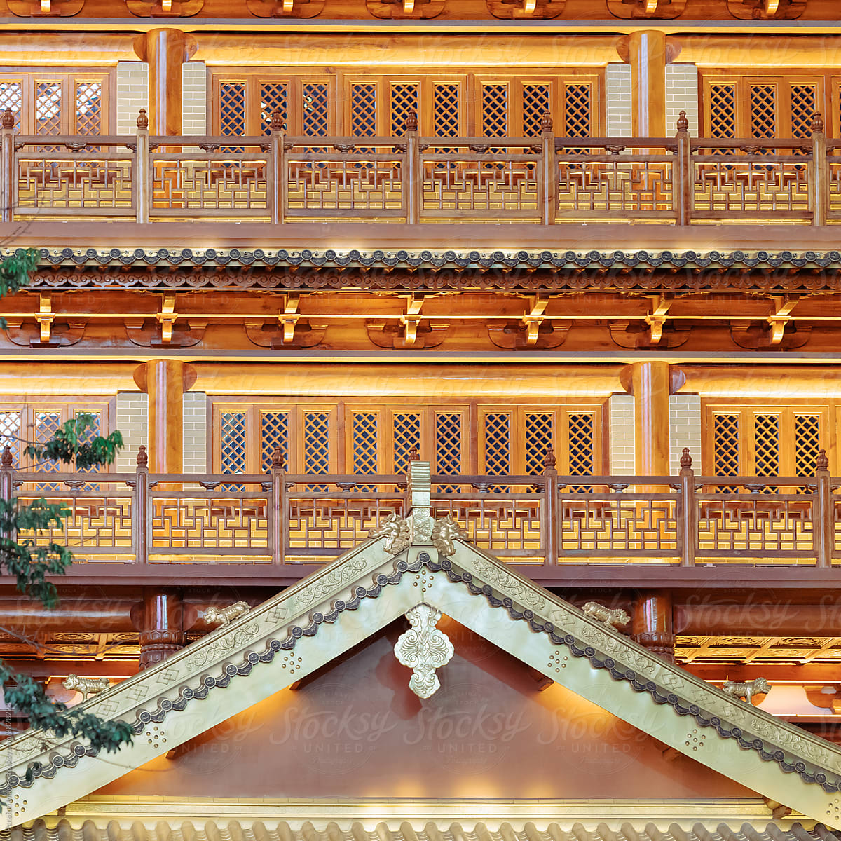 Chinese temple building architectural details