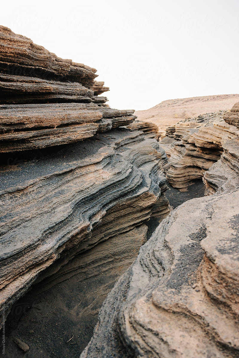 Narrow canyon walls rock formation