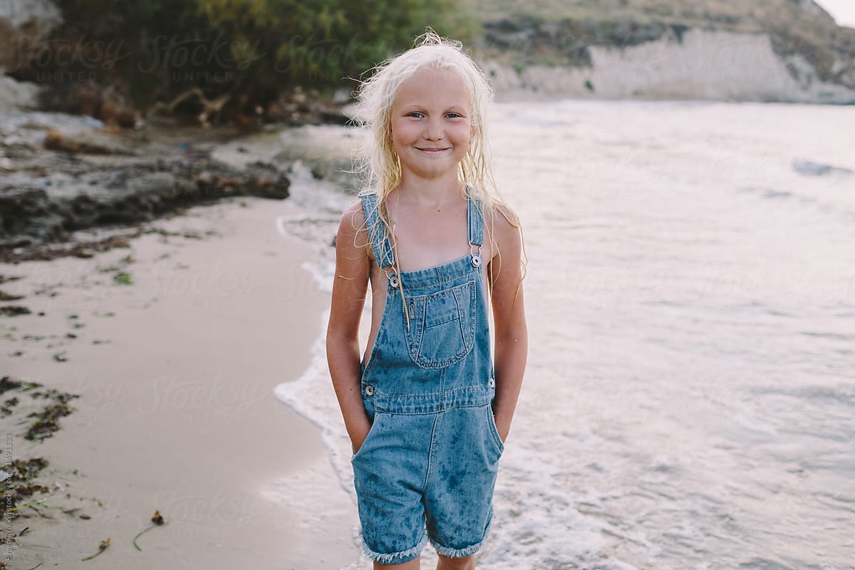 Little Blonde Girl Portrait By Stocksy Contributor Evgenij Yulkin