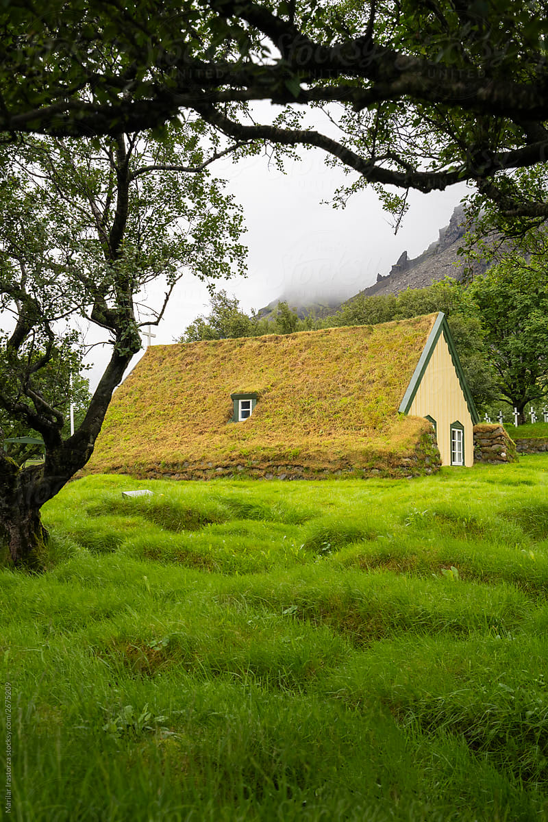 Beautiful Turf Church in Iceland