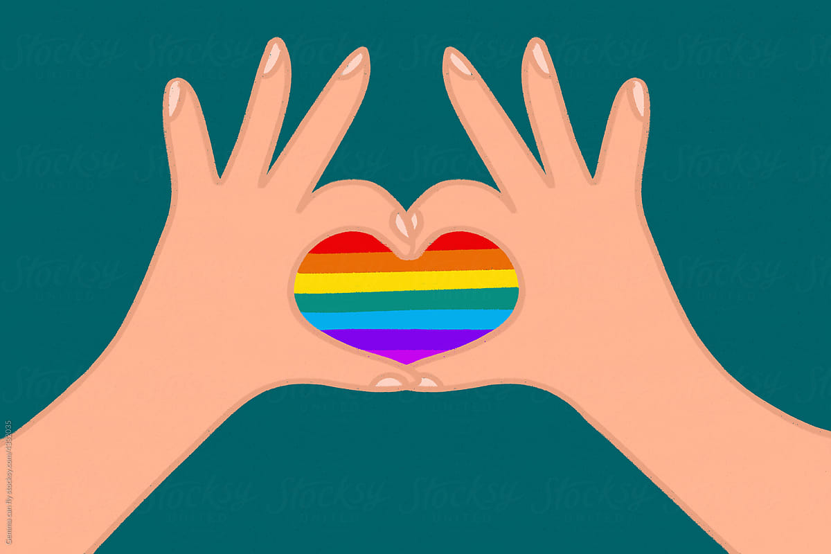 Heart shaped hands illustration