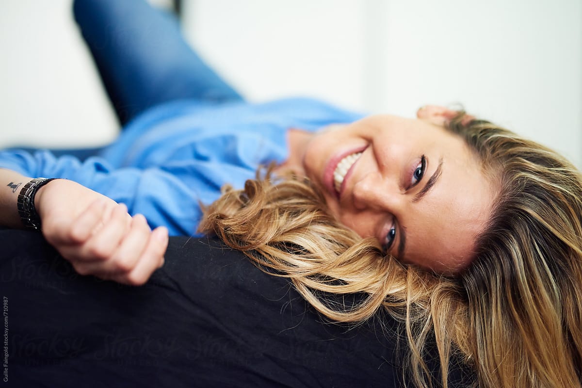 Beautiful Smiling Woman On Bed By Stocksy Contributor Guille Faingold Stocksy 