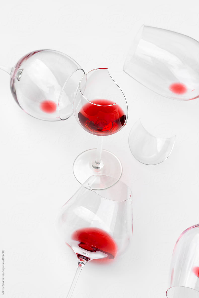 Red wine in glasses