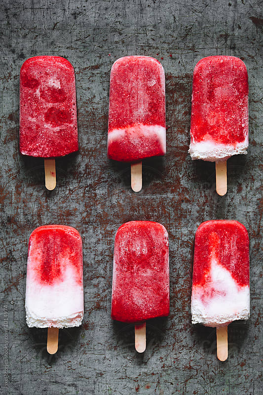 Strawberry popsicles