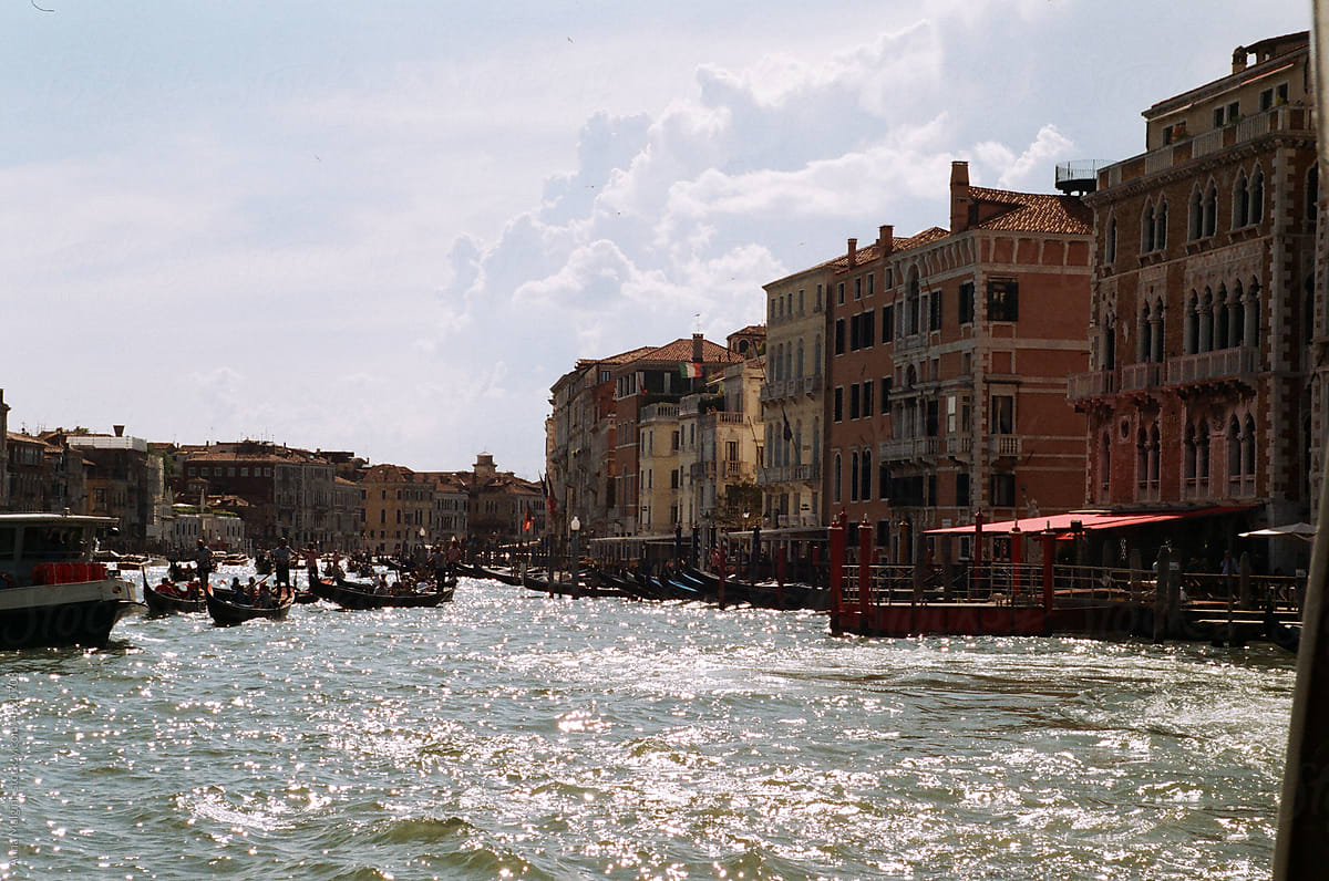 A view to Venice from a boat