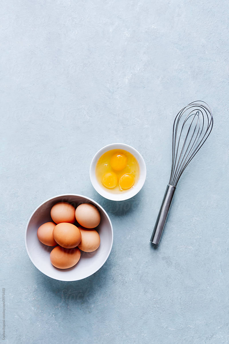 Eggs with Egg Yolks and Whisk