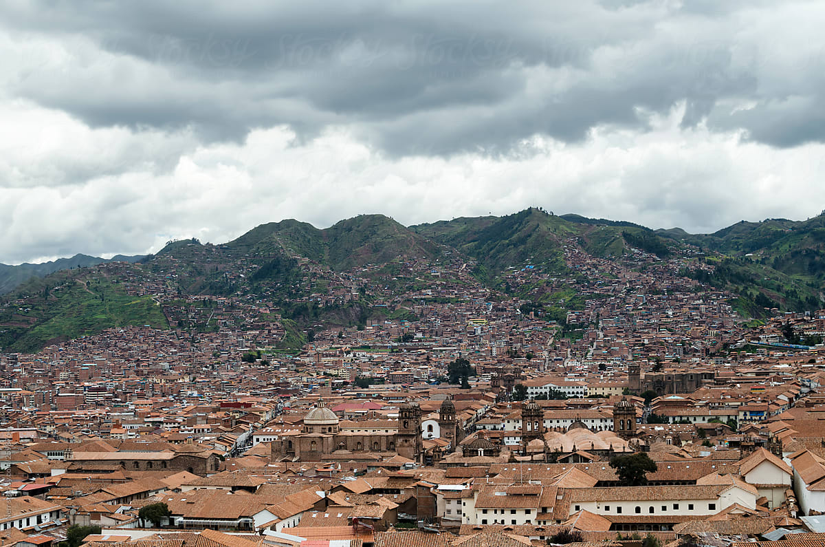 Cuzco\'s tile roofs from San Dein viewpoint