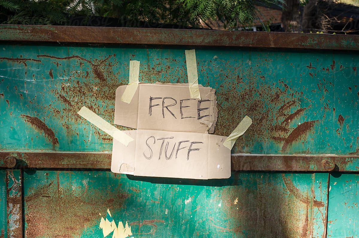 Sign On A Dumpster Del Colaborador De Stocksy Gillian Vann Stocksy