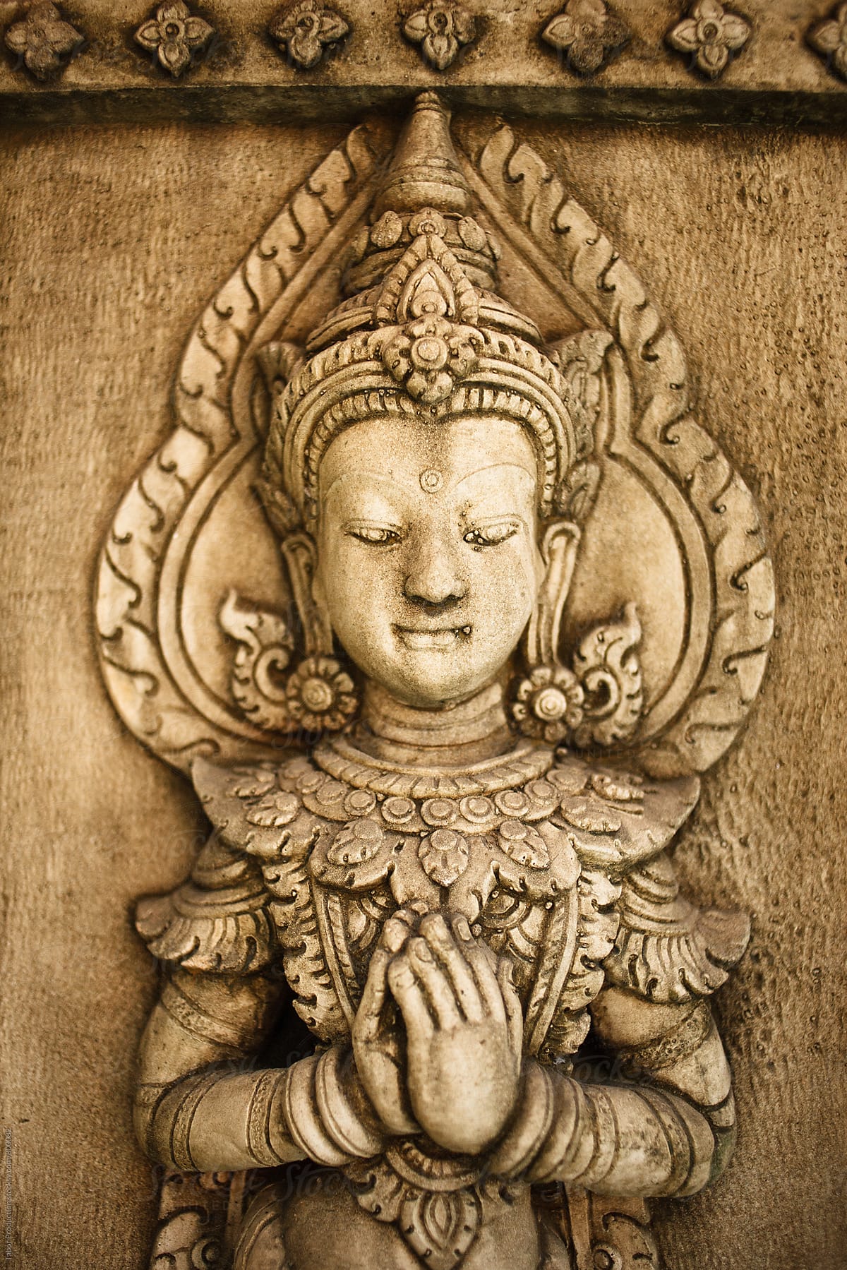 Stone carved asian image