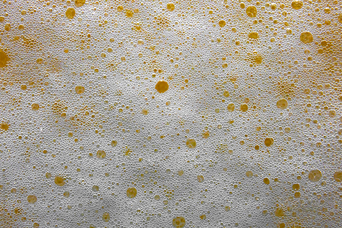 Yellow Water Liquid Foam Bubbles