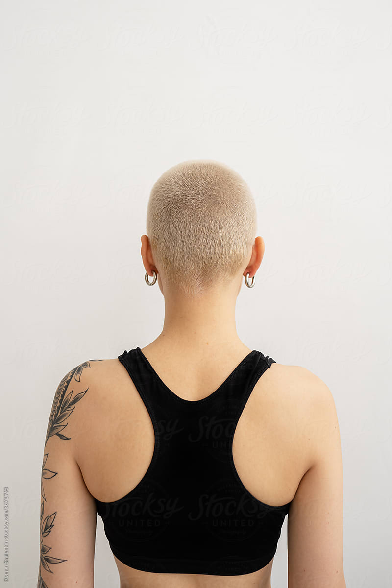 Back View Of Short-Haired Woman