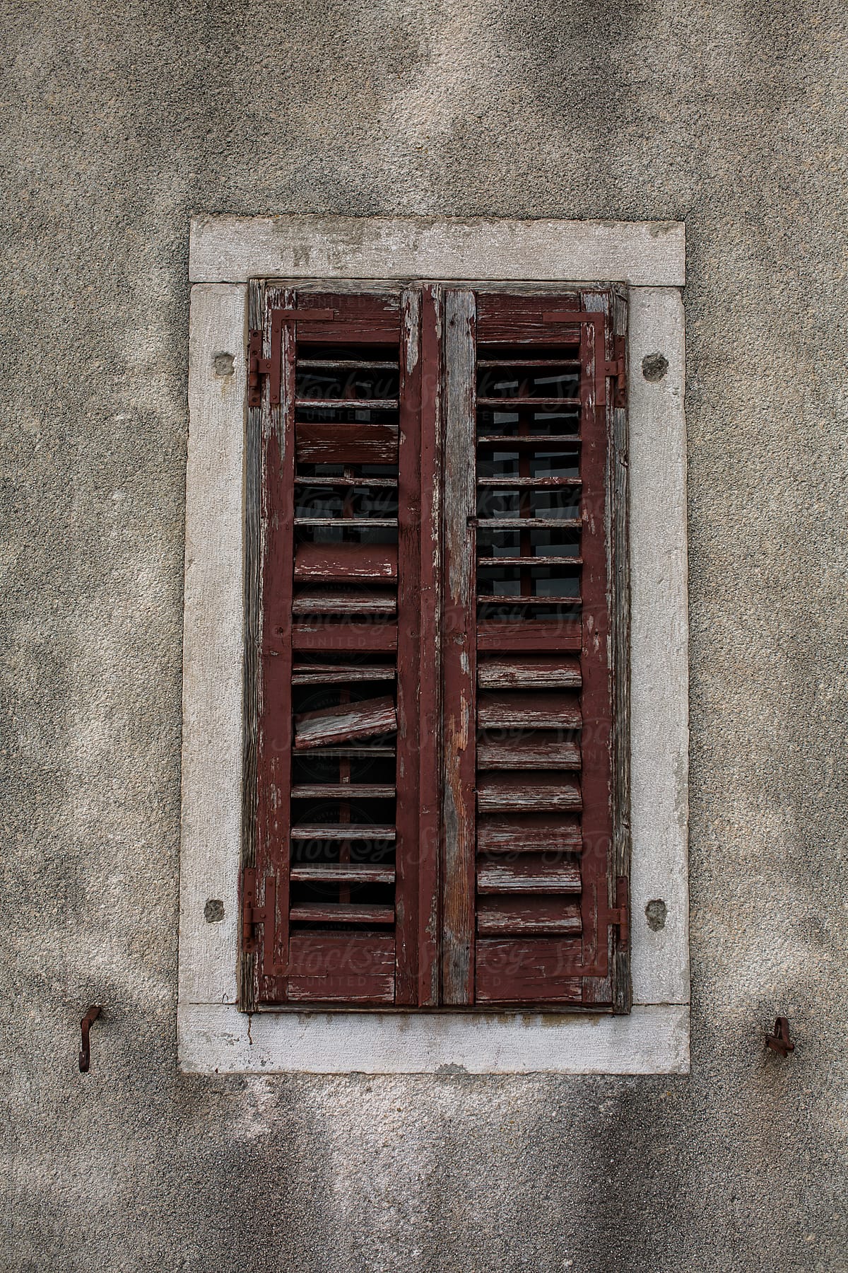 Old rustical brown wooden window