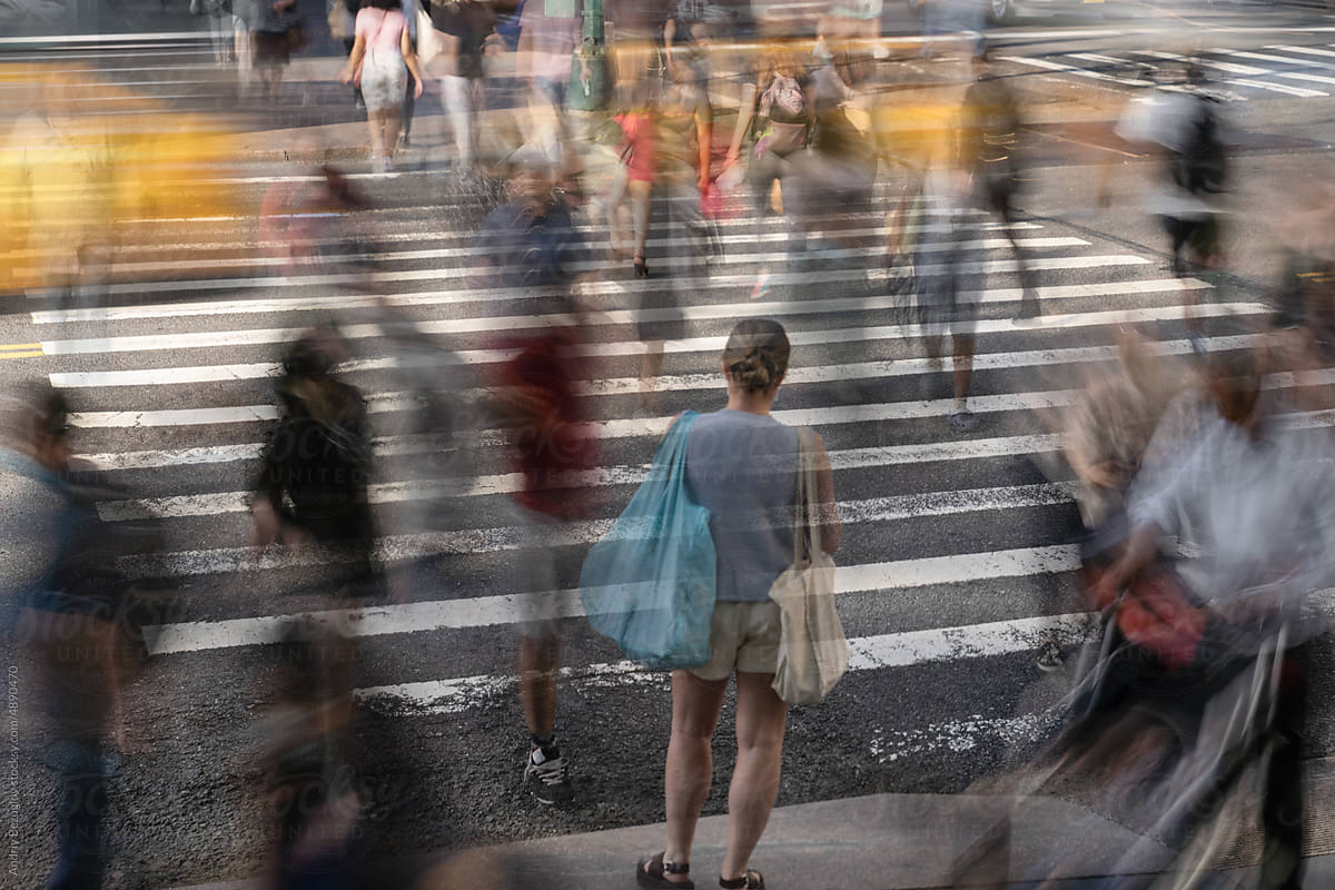 Pedestrian crossing in New York City.
