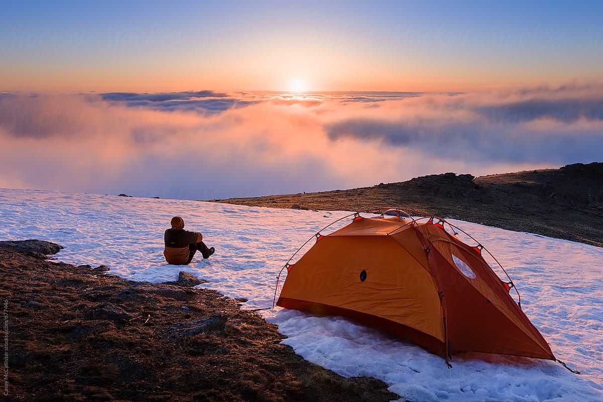 Winter Camping Sunrise