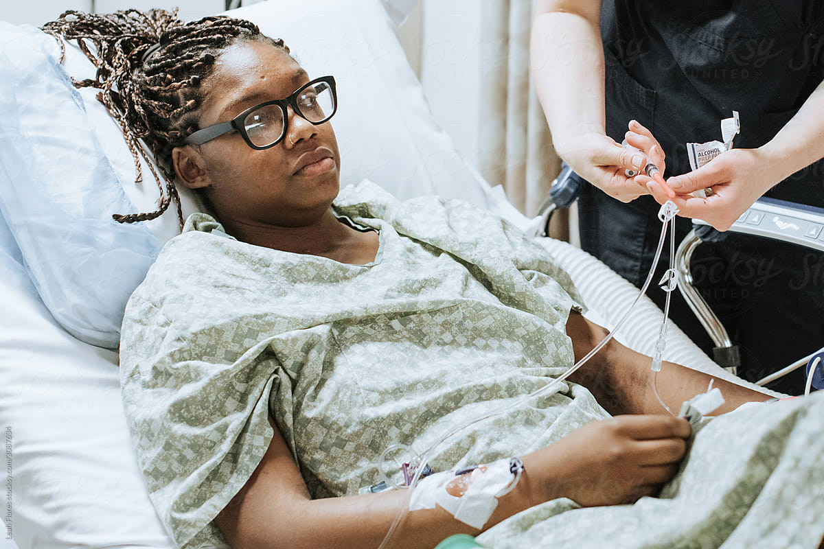 Intravenous Therapy IV Bag In Hospital by Stocksy Contributor Leah  Flores - Stocksy