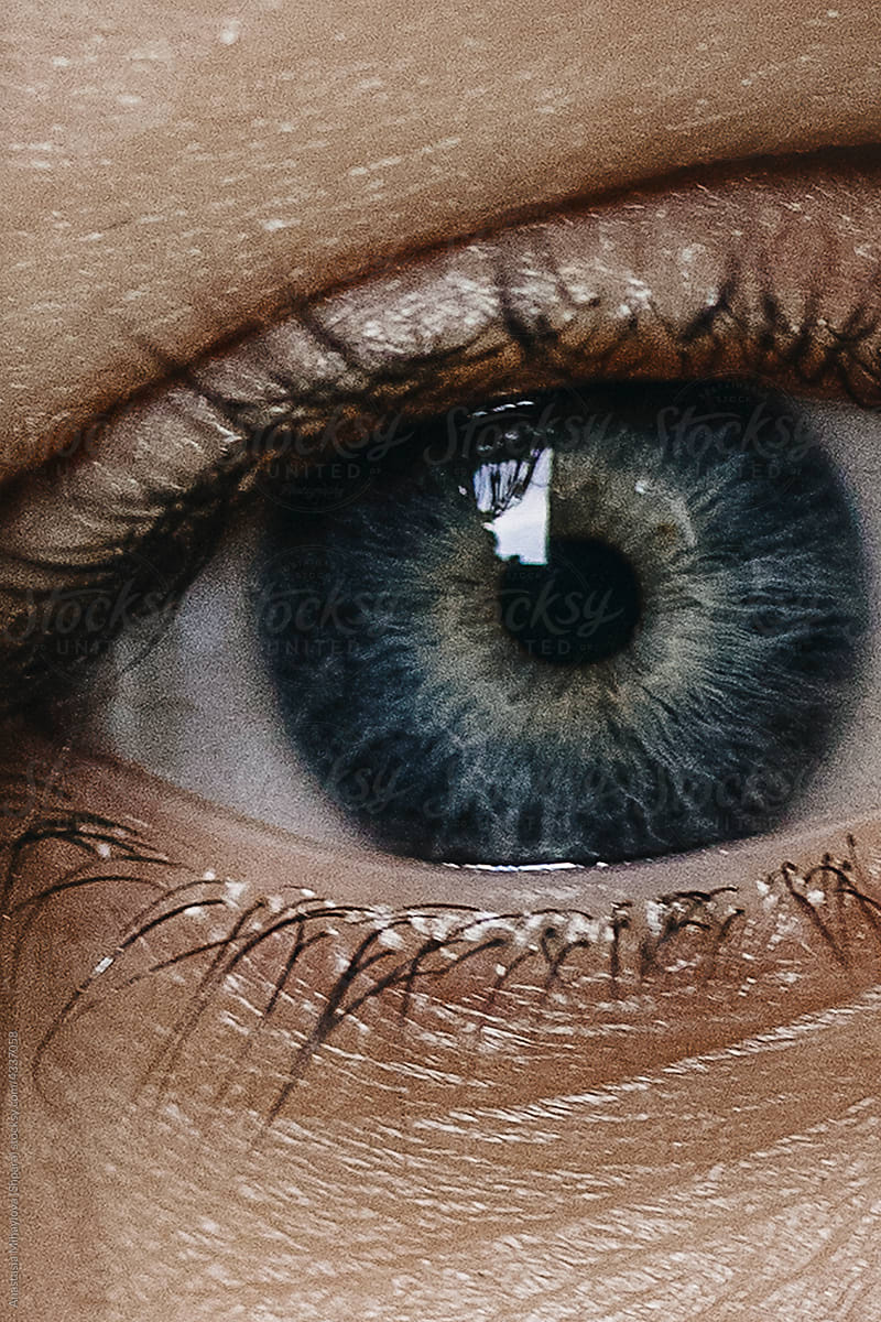 Macro photo Of A Human blue Eye