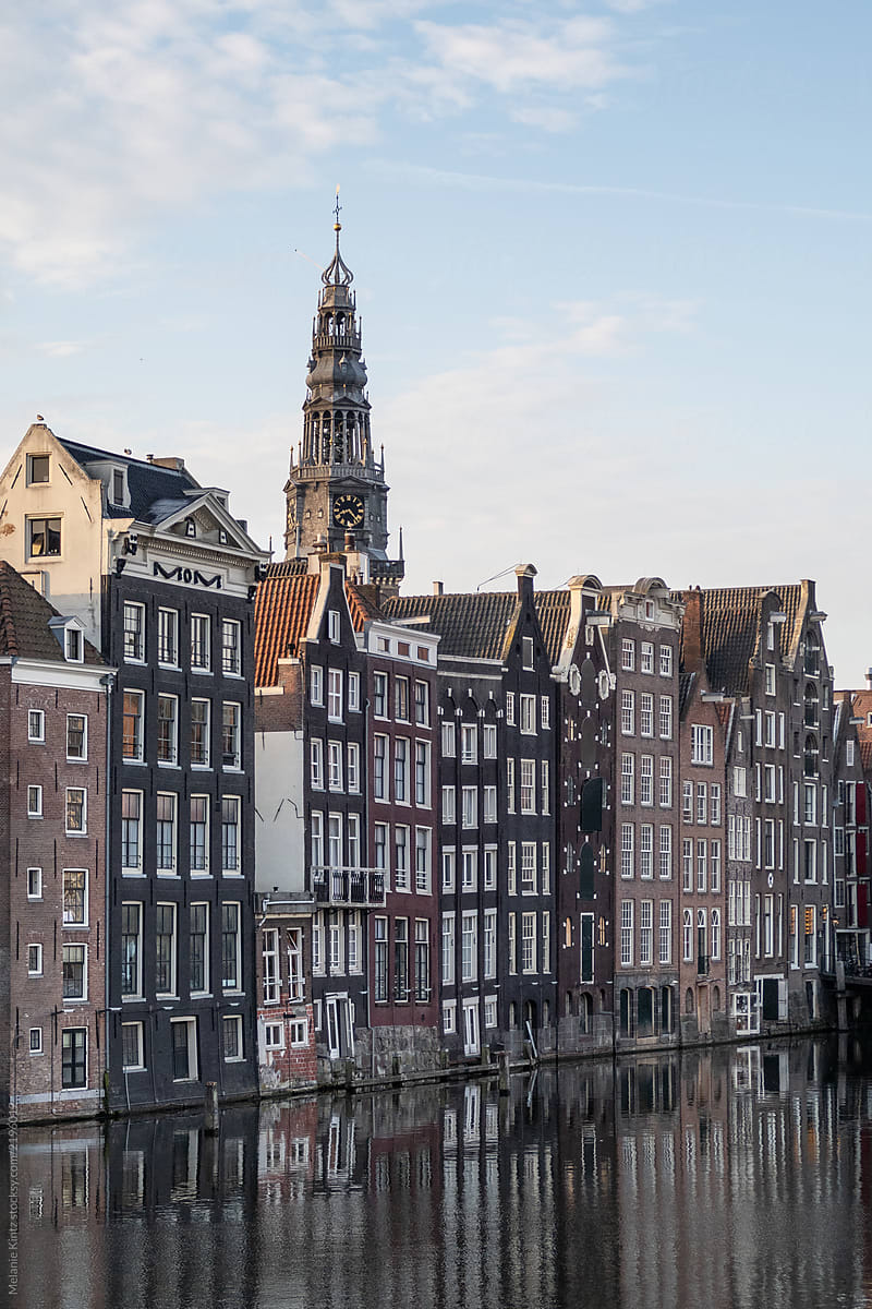 Oude Kerk and houses in Amsterdam