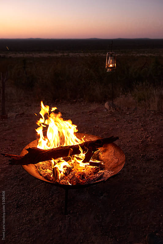 Idyllic view of bonfire in safari