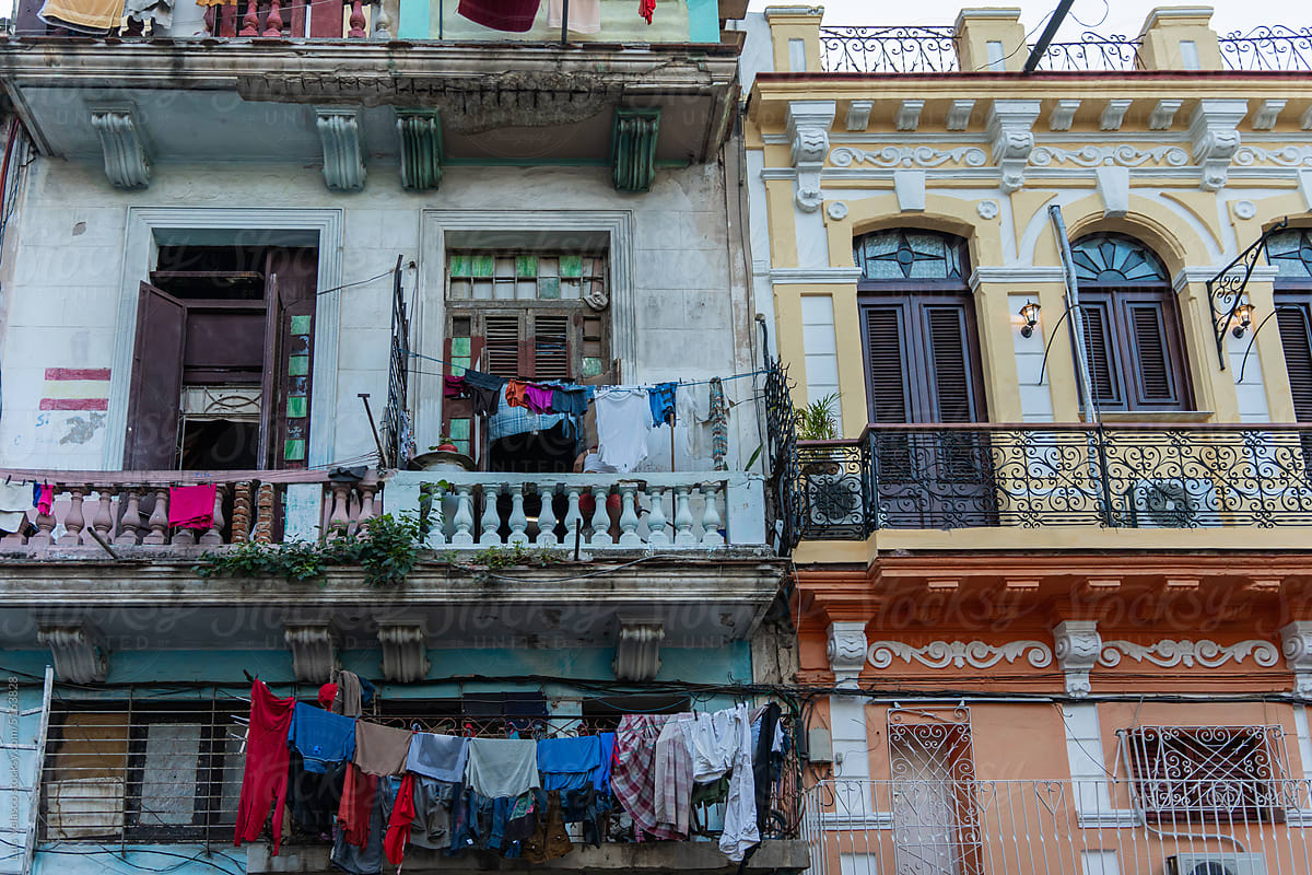 Clothes Drying Hanging On A Balcony
