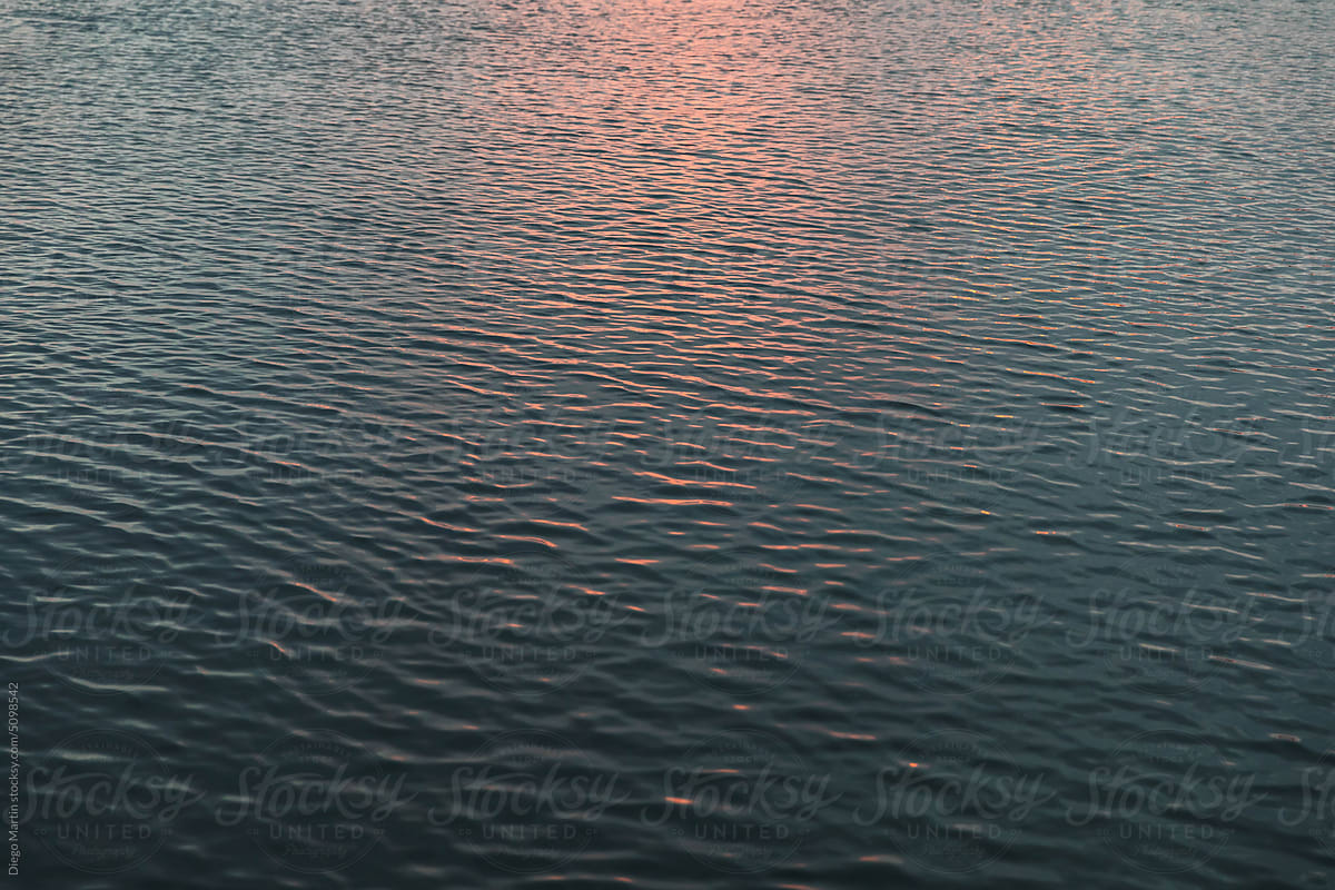 Cold water in a sunset