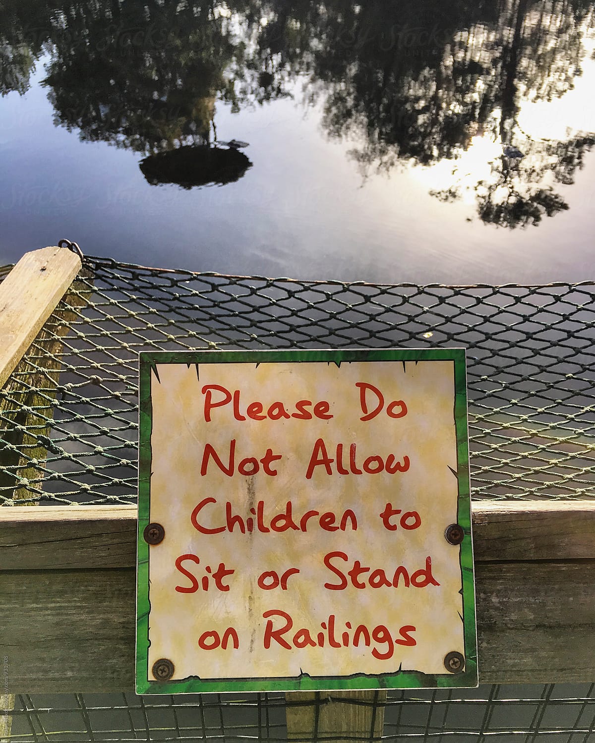 Please Do Not Allow Children to Sit or Stand on Railings