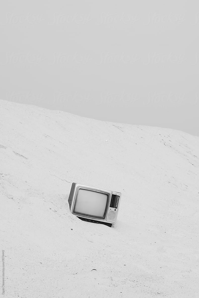 A Television set on the beach