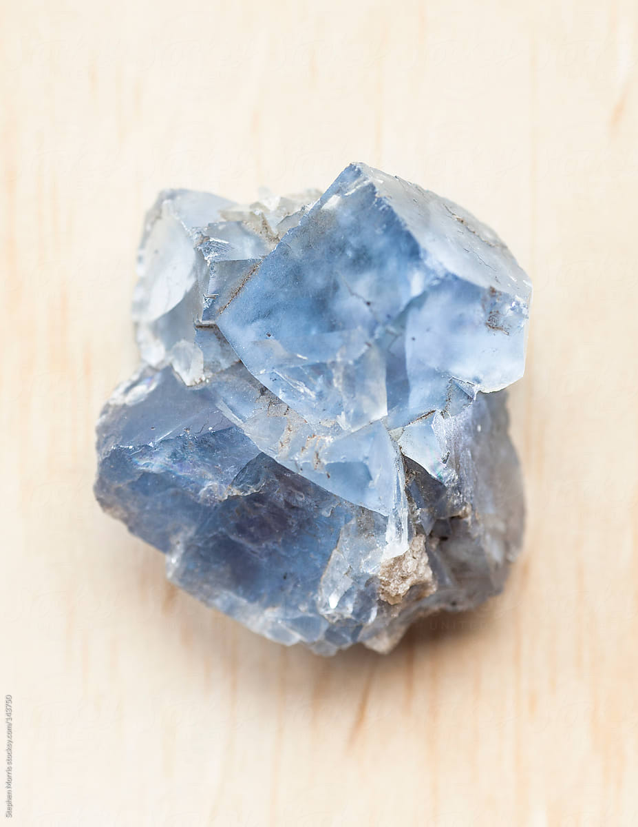 Rare blue fluorite crystal