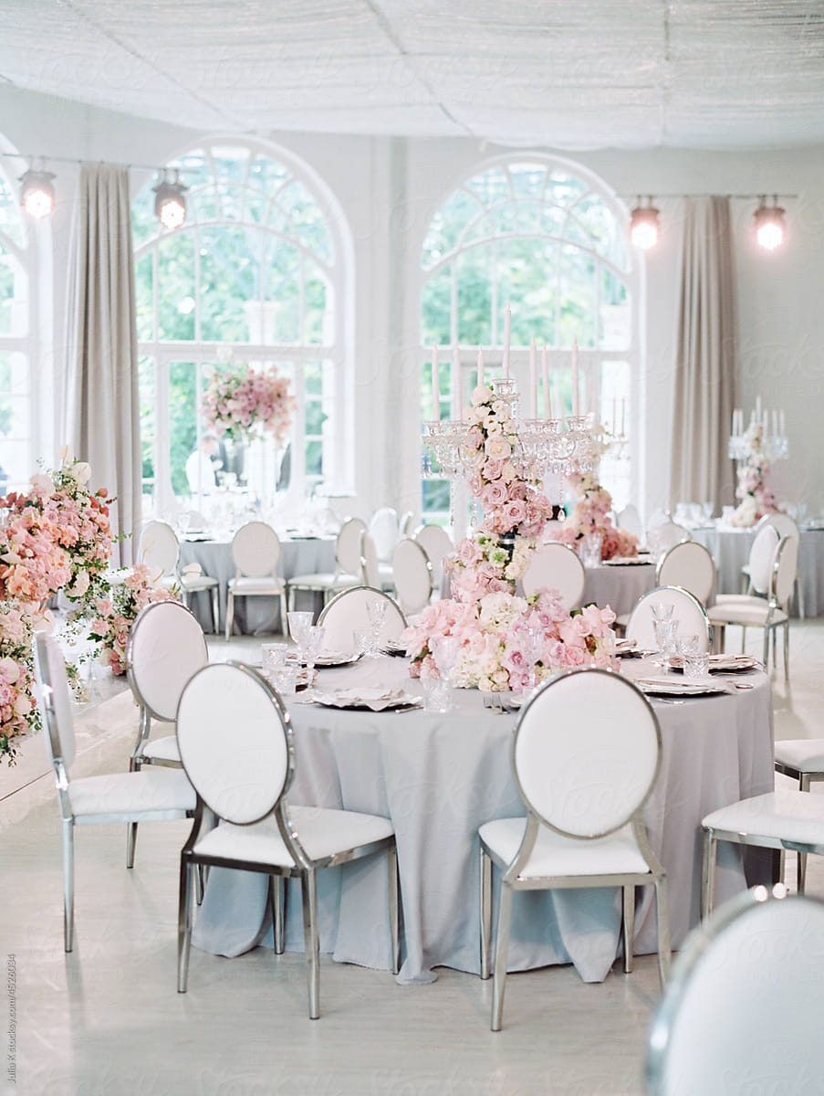 Wedding Reception Room With Flowers