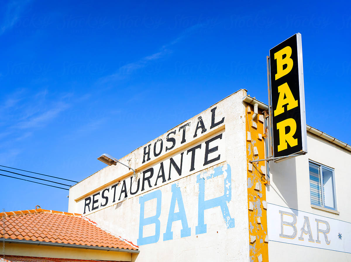 Facade Of A Bar Restaurant Hostel