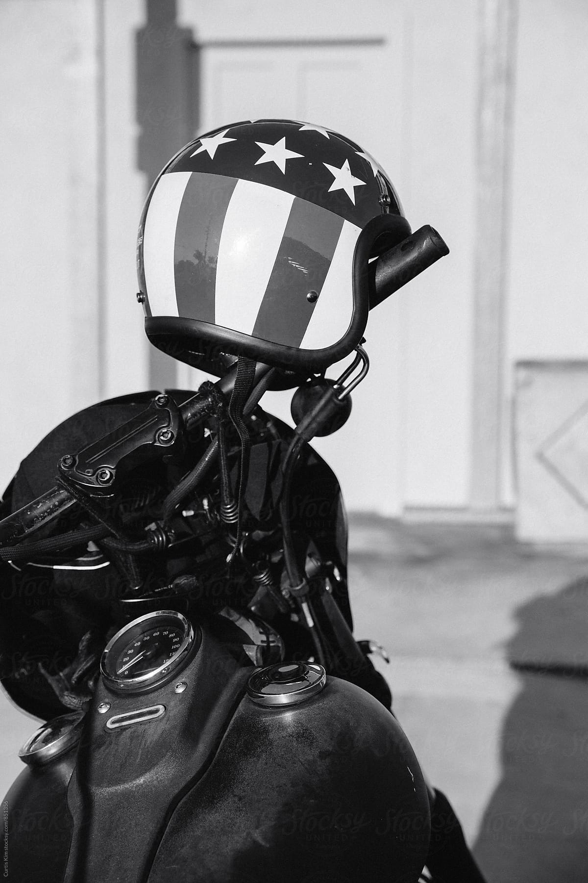 Motorcycle american flag helmet