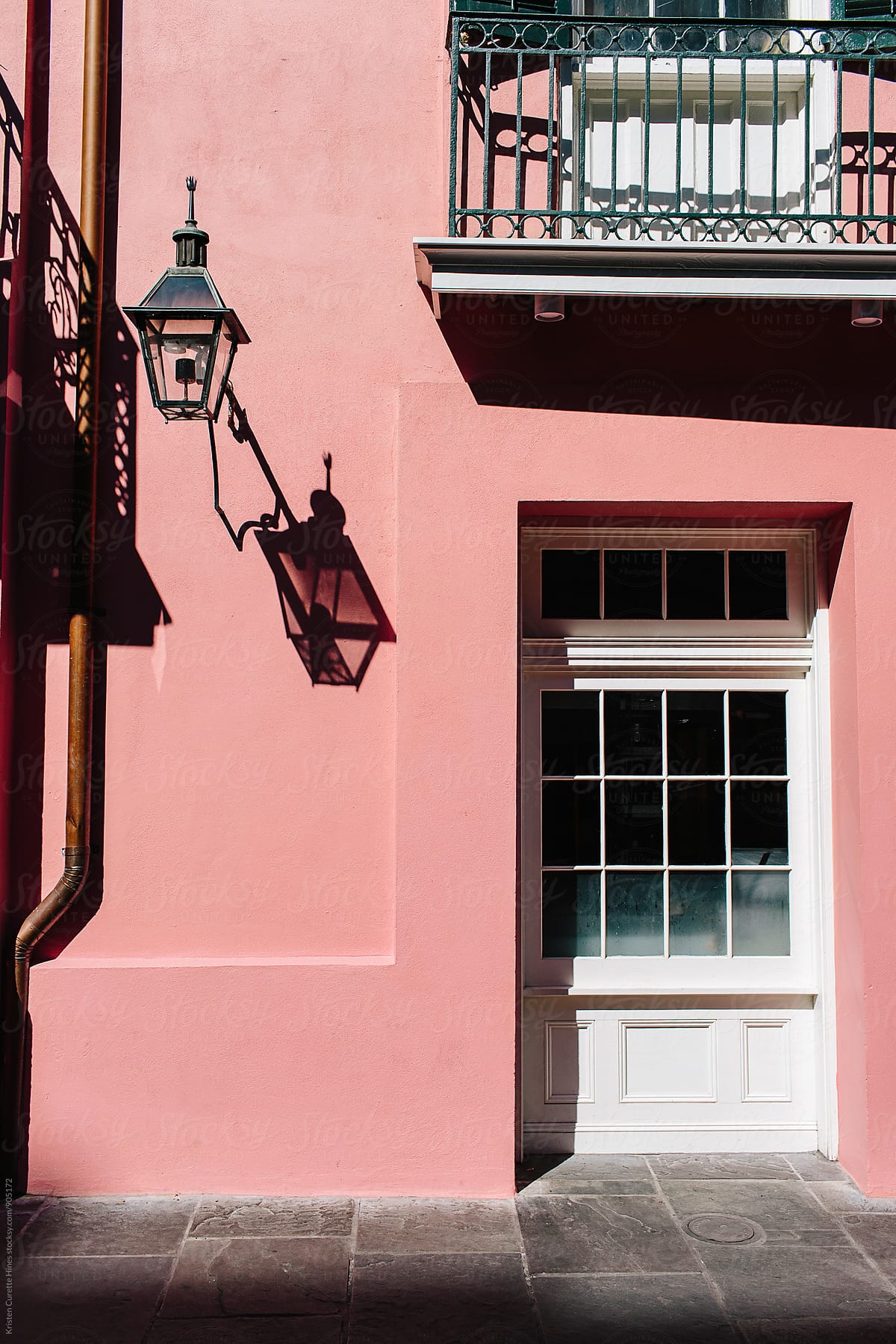 Pink pastel entrance in the French Quarters, New Orleans