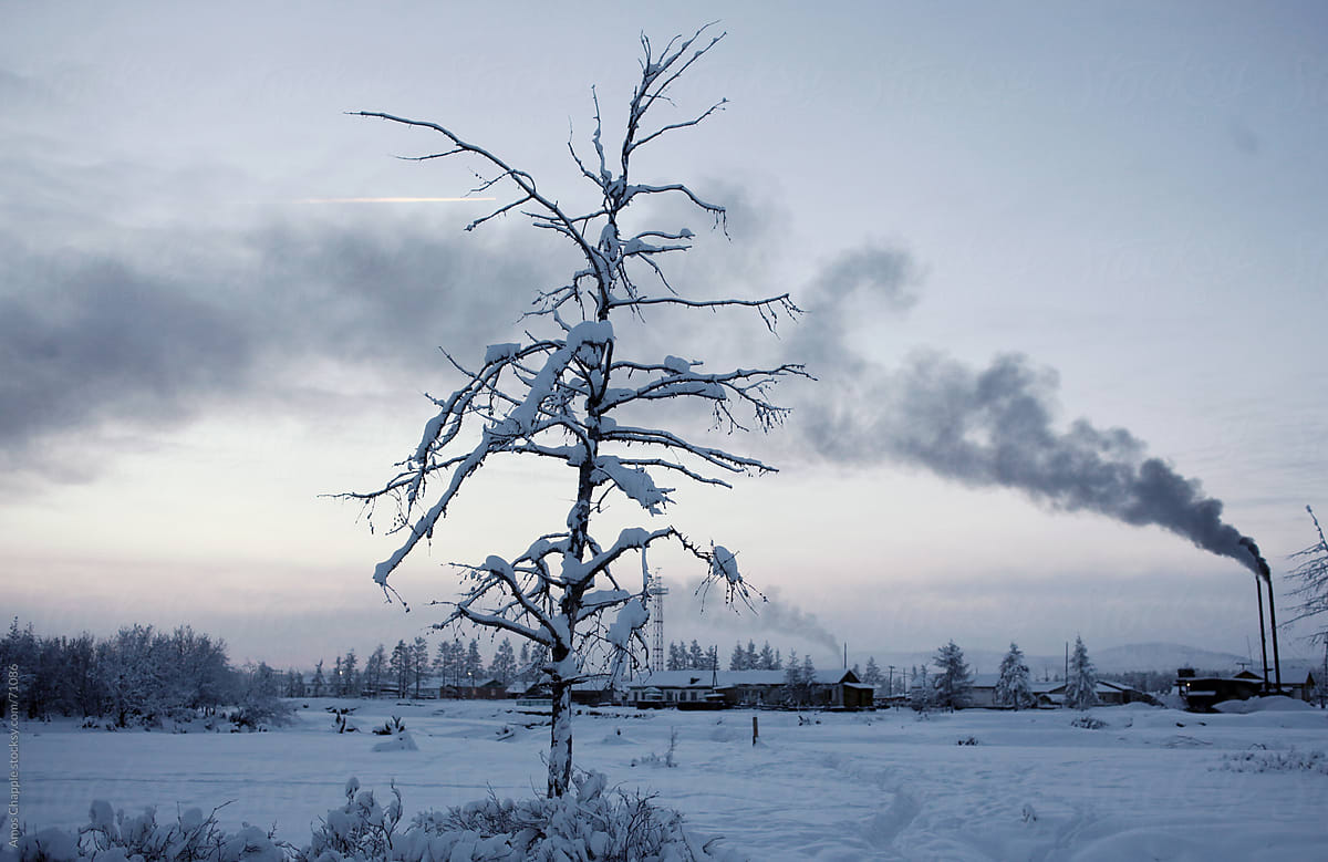 Icy landscape in Siberia